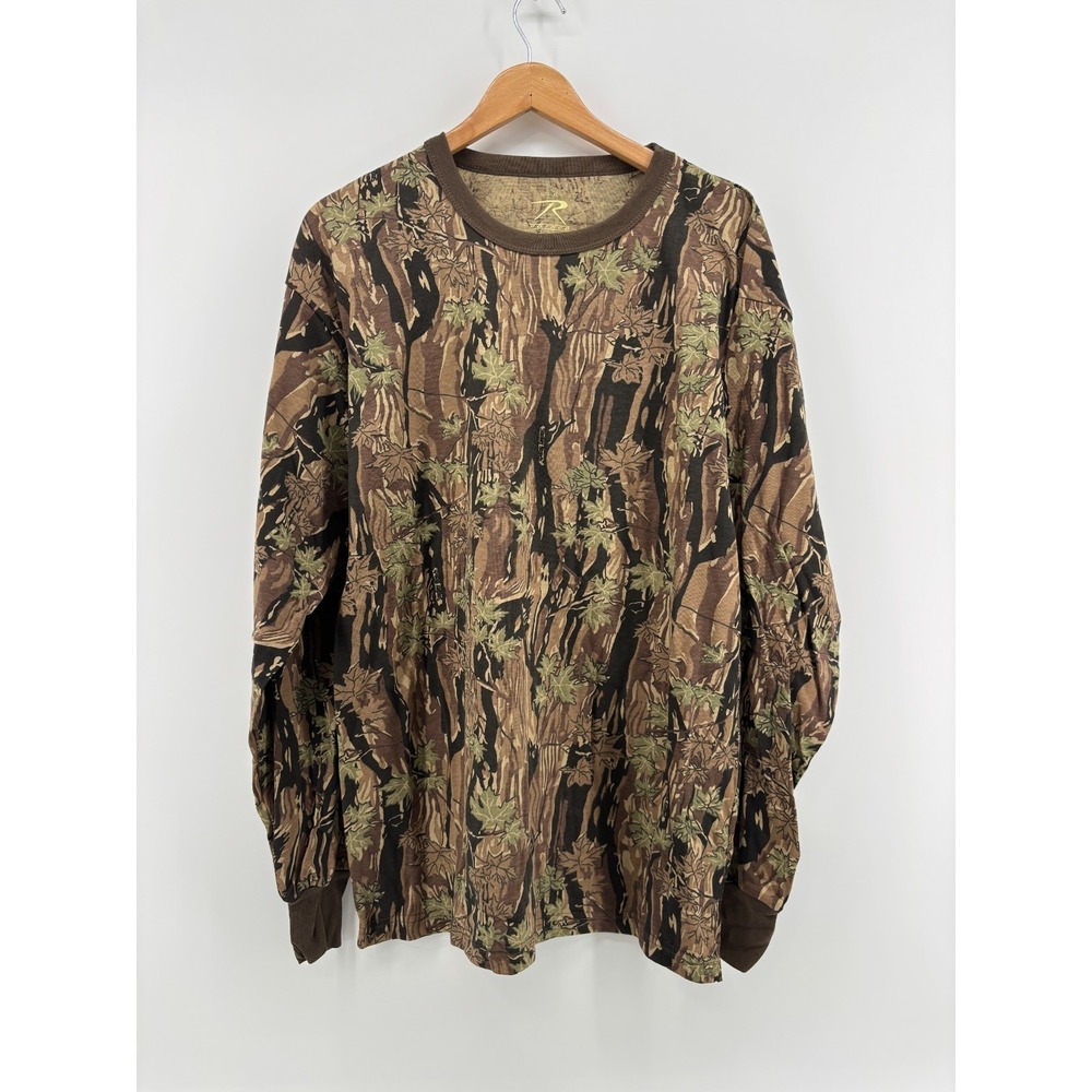 Rothco Mens Brown Real Tree Camouflage Long Sleeve Crewneck T-Shirt XL RN 37572
